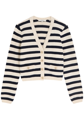Frame The Harbor Striped-intarsia Knit Cardigan - Navy - XS (UK6 / XS)