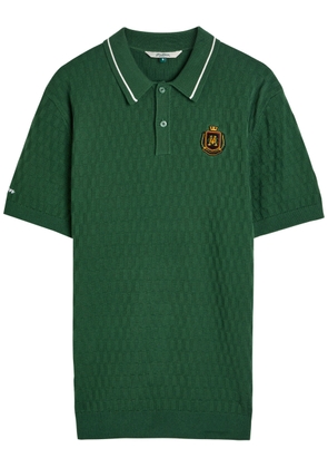 Malbon Crest Checked-knit Cotton Polo Shirt - Green - S