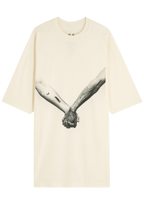 Rick Owens Jumbo Printed Cotton T-shirt - Cream - XL