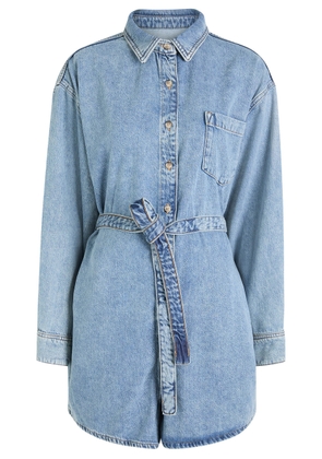 Good American Weightless Belted Denim Playsuit - Indigo - XL (UK16 / XL)