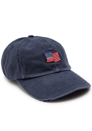 Cherry Los Angeles Mini Flag Embroidered Cotton cap - Navy - One Size