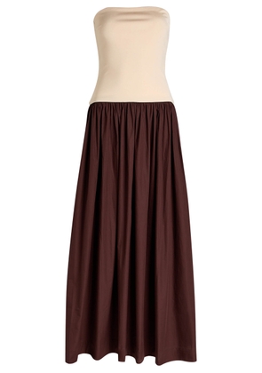 Esse Studios Strapless Cotton and Jersey Midi Dress - Cream - 8 (UK8 / S)