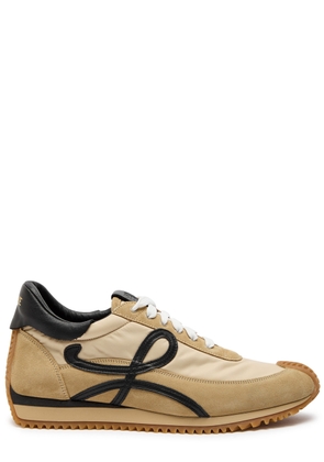 Loewe Flow Runner Panelled Brushed Suede Sneakers - Gold - 41 (IT41 / UK7)