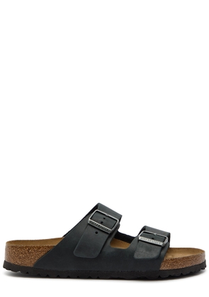 Birkenstock Arizona Oiled Leather Sliders - Black - 42 (IT42 / UK8)