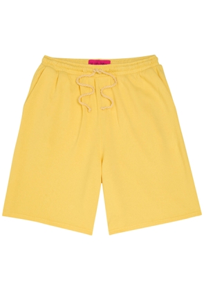 The Elder Statesman Midi Ball Cotton and Cashmere-blend Shorts - Yellow - M