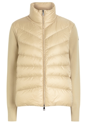 Moncler Quilted Shell and Wool-knit Cardigan - Beige - XS (UK 8 / XS)