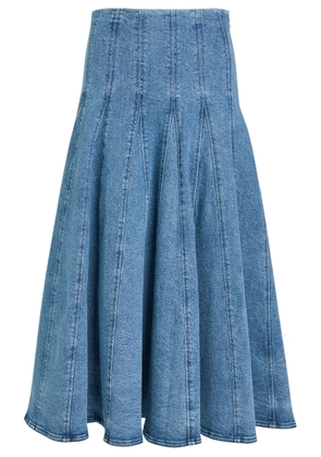 Simkhai Taylan Panelled Stretch-denim Midi Skirt - Light Blue - 29 (W29 / UK12 / M)