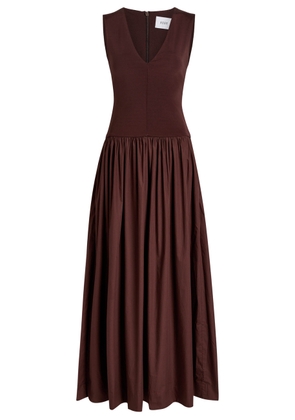 Esse Studios Cotton and Jersey Midi Dress - Brown - 6 (UK6 / XS)