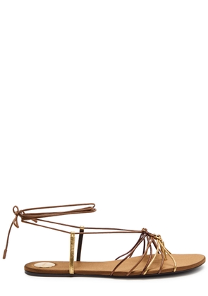 Saint Laurent Bridget Strappy Satin Sandals - Brown - 37 (IT37 / UK4)
