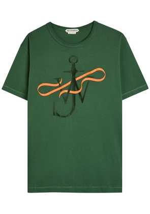 JW Anderson Ribbon Anchor Embroidered Cotton T-shirt - Green - M