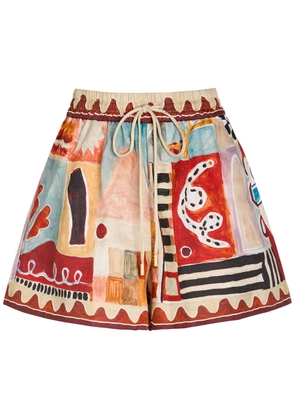 Alemais Michelle Printed Linen Shorts - Multicoloured - 6 (UK6 / XS)