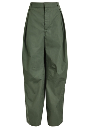 Armarium Arielle Pleated Cotton-poplin Trousers - Dark Green - IT46 (UK14 / L)