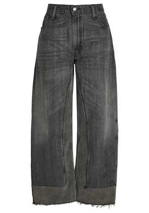 B Sides Reworked Vintage Culotte Panelled Wide-leg Jeans - Black - 26 (W26 / UK8 / S)
