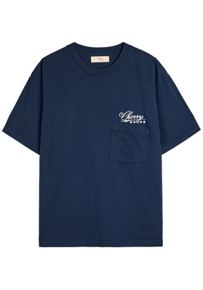 Cherry Los Angeles Five Star Logo-print Washed Cotton T-shirt - Navy - M