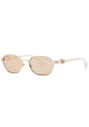 Gucci Eyewear Oval-frame Women's Designer Sunglasses - Gold - One Size