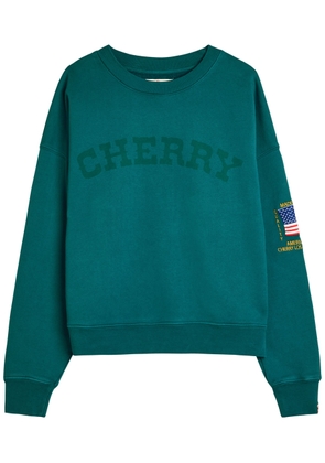 Cherry Los Angeles America's Favourite Crew-neck Cotton Sweatshirt - Teal - L