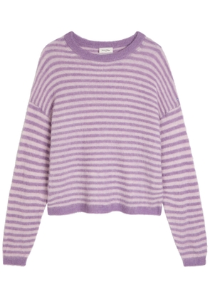 American Vintage Nenybay Striped Brushed-knit Jumper - Purple - L (UK14 / L)