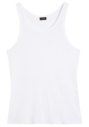 Second Layer Wife Pleaser Logo-embroidered Ribbed Cotton Tank - White - M