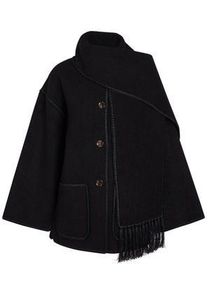 Toteme Scarf-effect Wool-blend Jacket - Black - 36 (UK8 / S)