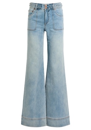 Alice + Olivia Juno Braided Wide-leg Jeans - Blue - 27 (W27 / UK8-10 / S)