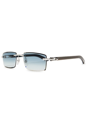 Cartier Rimless Square-frame Sunglasses - Blue - One Size