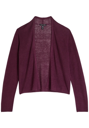 Eileen Fisher Fine-knit Linen-blend Cardigan - Purple - L (UK 18-20 / XL)