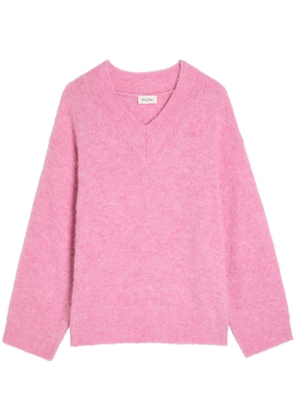 American Vintage East V-neck Brushed-knit Jumper - Pink - XS/S (UK6-8 / XS)