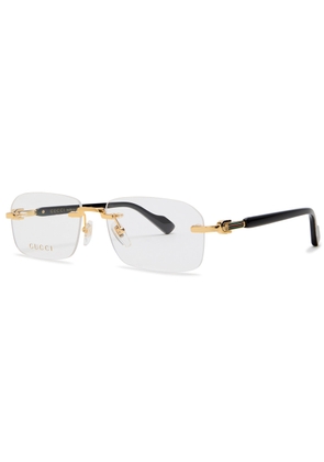 Gucci Rimless Metal Optical Glasses - Black - One Size