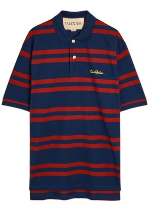 Valentino Garavani Chez Valentino Striped Piqué Cotton Polo Shirt - Stripe - L