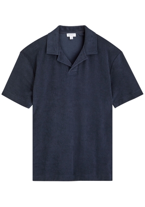 Sunspel Terry Polo Shirt Cotton Polo Shirt - Navy - S