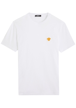Versace Logo-embroidered Cotton T-shirt - White - S