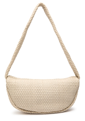 ST. Agni Latice Weave Crescent Leather Shoulder bag - Cream - One Size