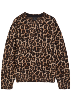 Anine Bing Sydney Leopard-intarsia Brushed Wool-blend Jumper - XS (UK6 / XS)