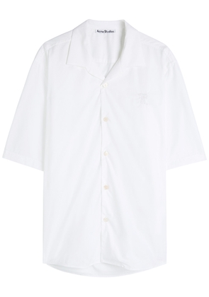 Acne Studios Bow-embroidered Piqué Cotton Shirt - White - 46 (IT46 / S)