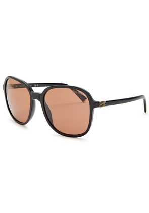 Miu Miu Oversized Square-frame Sunglasses - Black - One Size