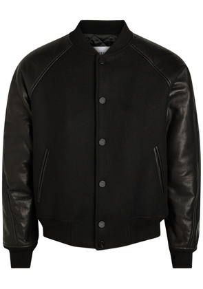 Givenchy Logo-appliquéd Leather and Wool Bomber Jacket - Black - 50 (IT50 / L)