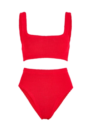 Hunza G Patricia Crinkle Bikini - Red - One Size