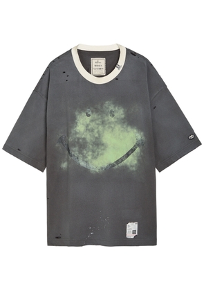 Maison Mihara Yasuhiro Distressed Printed Cotton T-shirt - Black - 48 (IT48 / M)