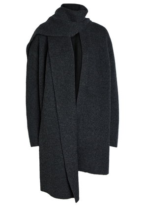 Vince Scarf-effect Knit Cardigan - Dark Grey - M (UK12 / M)