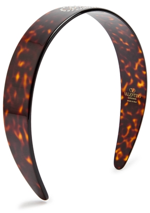 Valentino Garavani Crystal-embellished Vlogo Headband - Brown - One Size