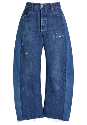 B Sides Vintage Lasso Paint-splatter Relaxed Barrel-leg Jeans - Indigo - 29 (W29 / UK12 / M)