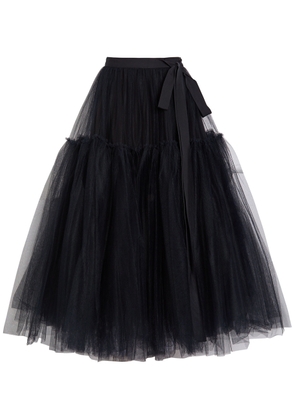 Erdem Bow-embellished Tulle Midi Skirt - Black - 6 (UK6 / XS)
