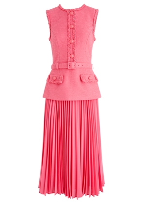 Rebecca Vallance Montana Layered Tweed Midi Dress - Rose - 16 (UK16 / XL)