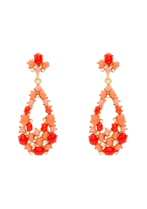 Kenneth Jay Lane Beaded 22kt Gold-plated Drop Earrings - Coral - One Size