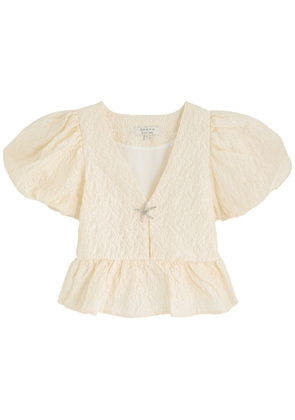 Sister Jane Reef Jacquard Cloqué Blouse - Off White - 10 (UK10 / S)