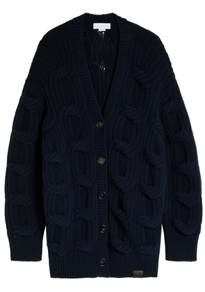 Stella Mccartney Cable-knit Wool Cardigan - Navy - S (UK8-10 / S)