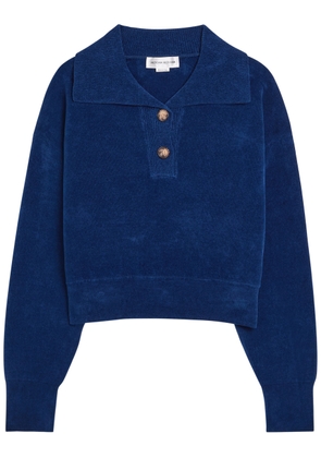 Victoria Beckham Chenille Knit Polo Jumper - Navy - 10 (UK10 / S)