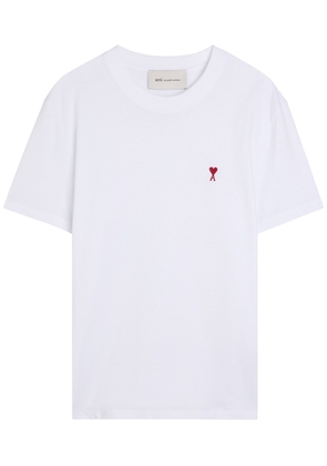 Ami Paris Logo-embroidered Cotton T-shirt - White - XL