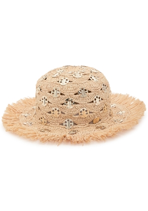 Rabanne Disc-embellished Raffia hat - Natural - One Size