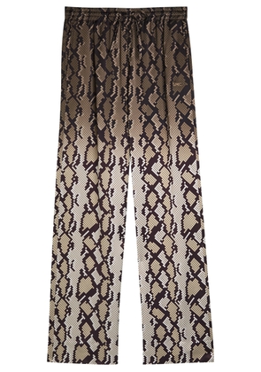 Stella Mccartney Snake Print Satin Pyjama Trousers - Brown - 38 (UK6 / XS)